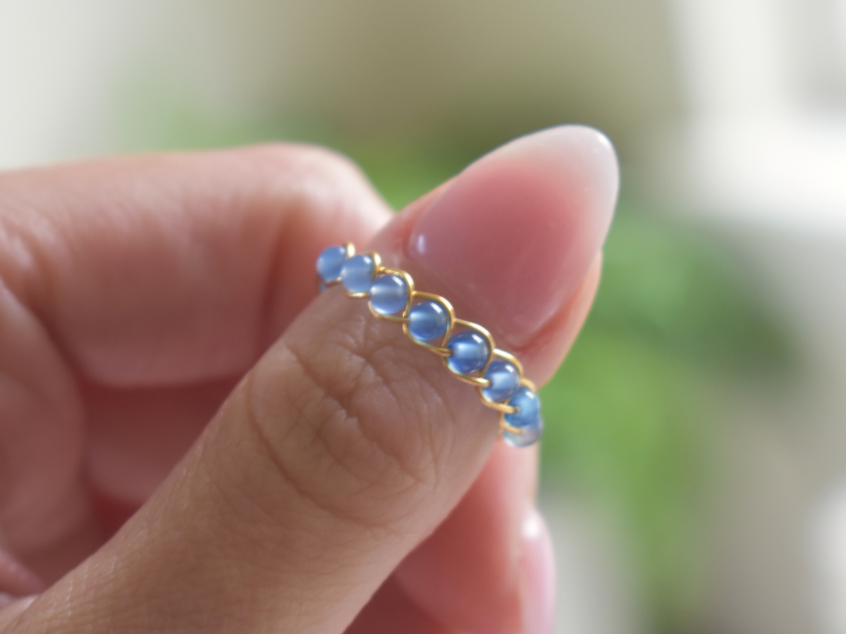 Blue Jade Braided Ring