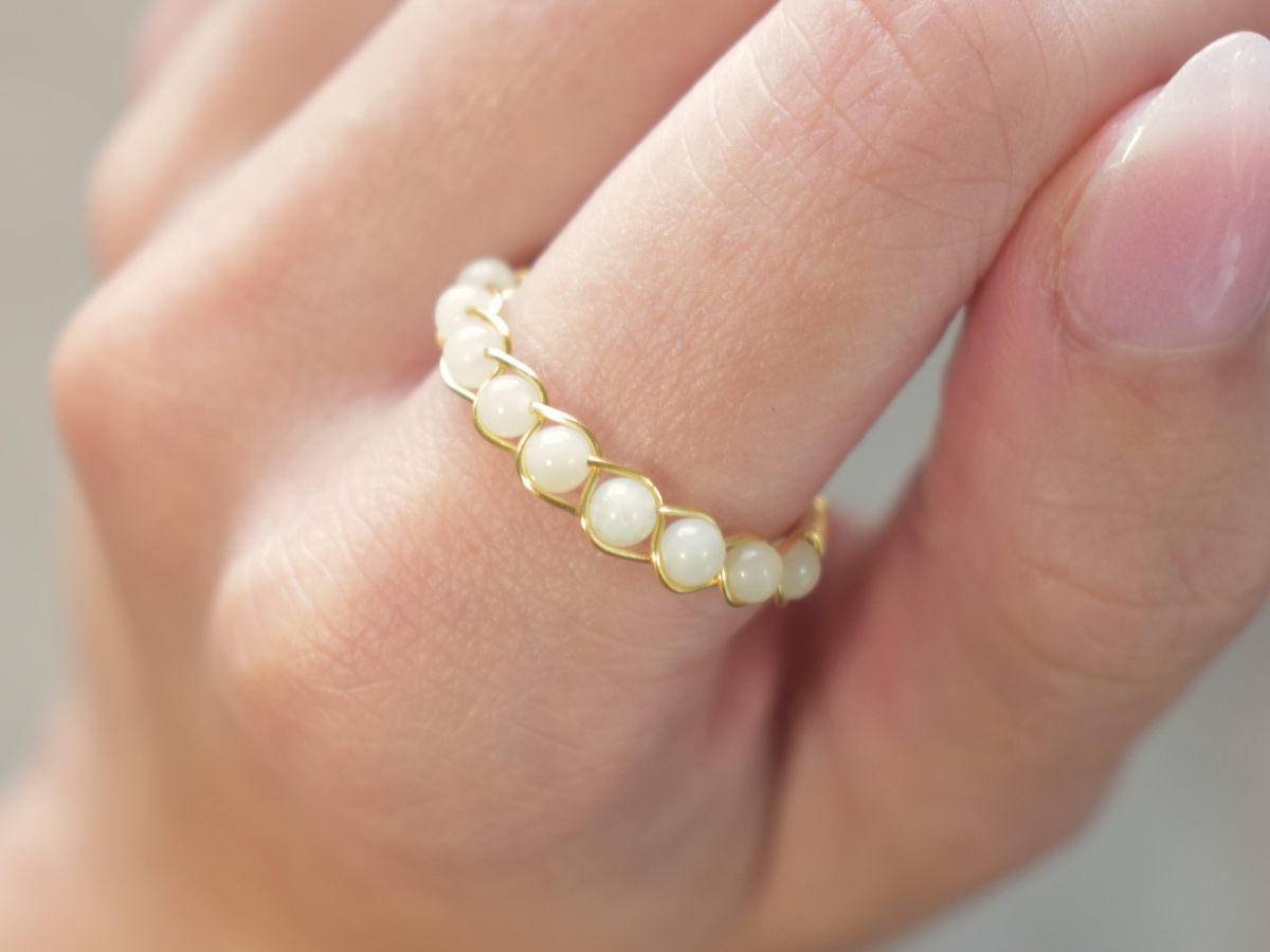 Green Jade Braided Ring