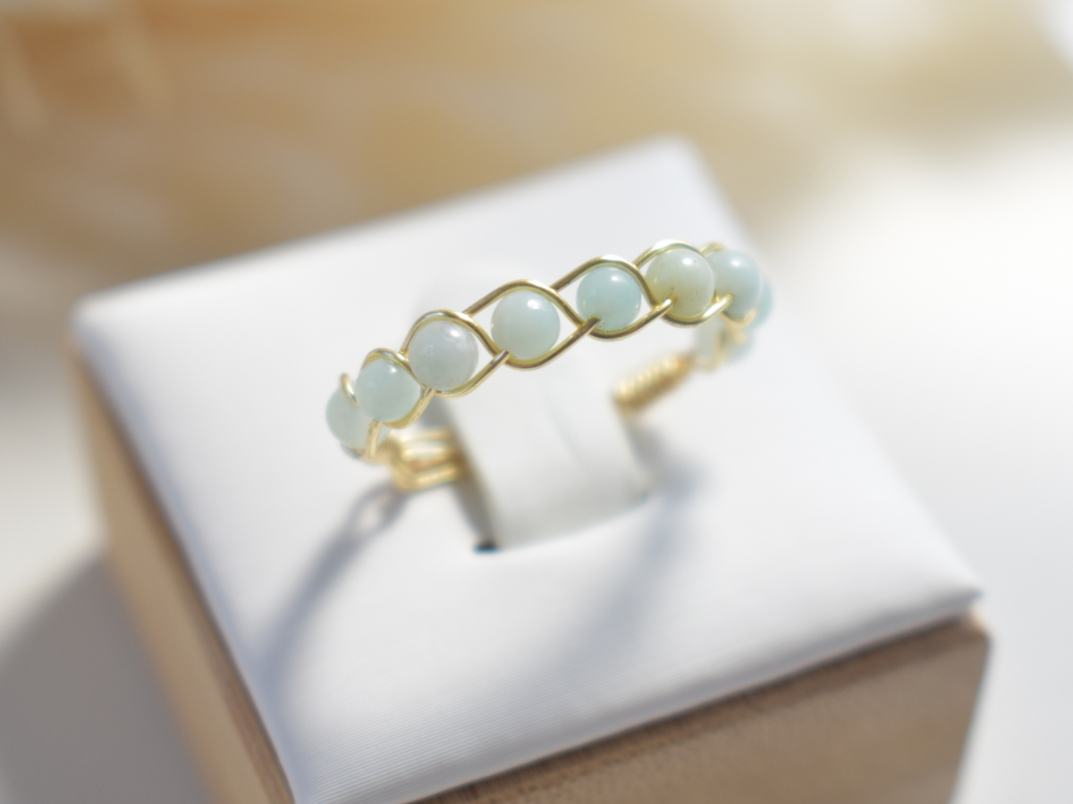 Amazonite Braided Ring
