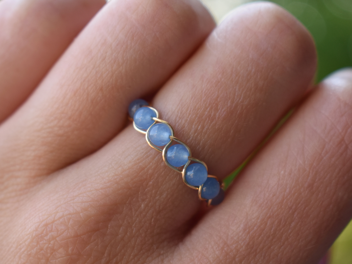 Blue Jade Braided Ring