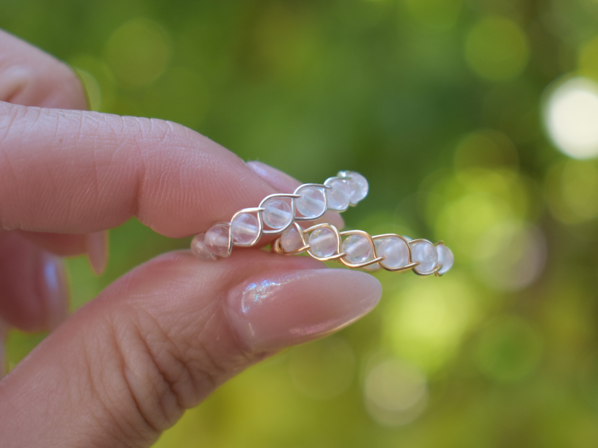 Clear Quartz Braided Ring