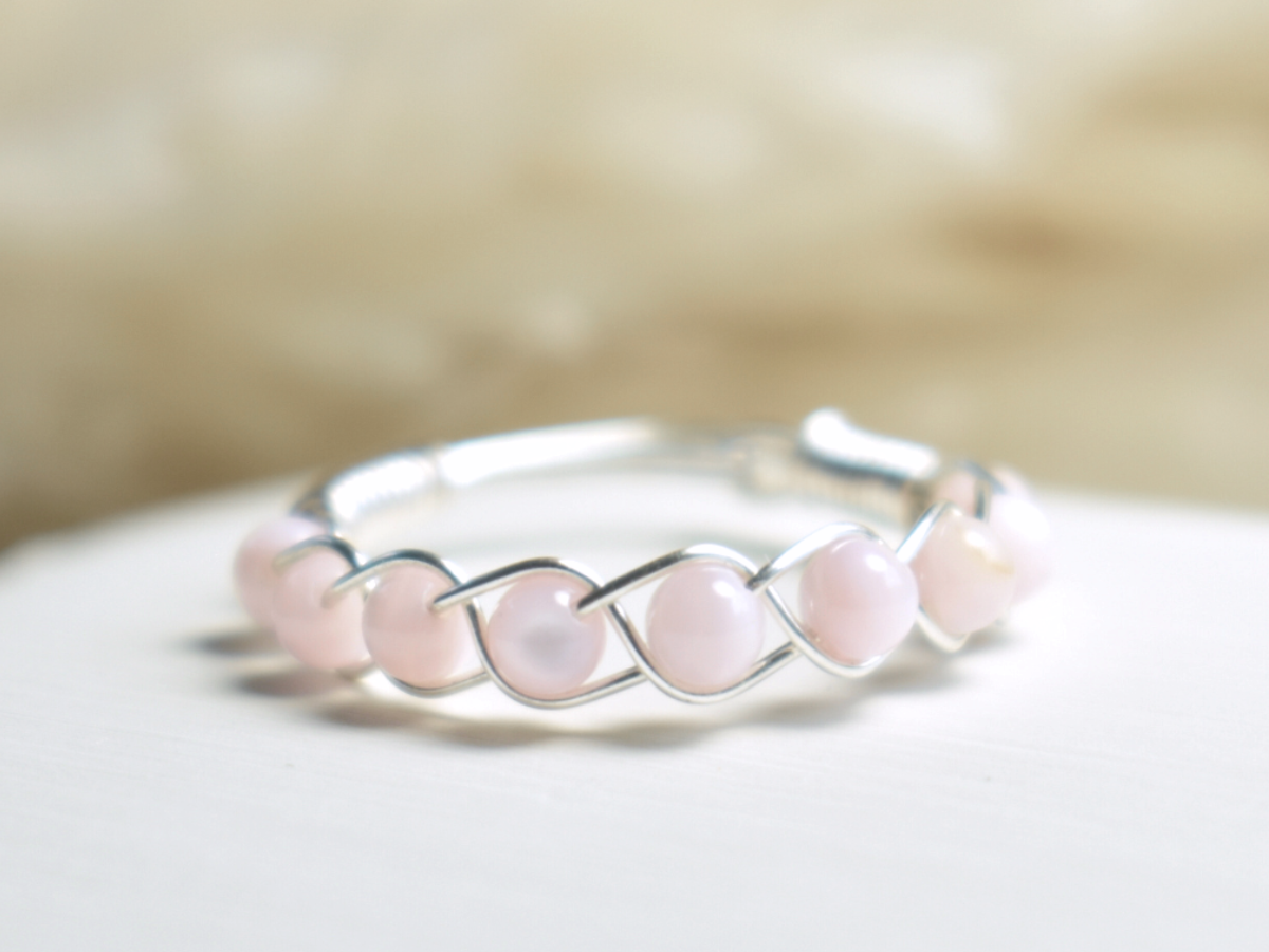 Rose Quartz Braided Ring
