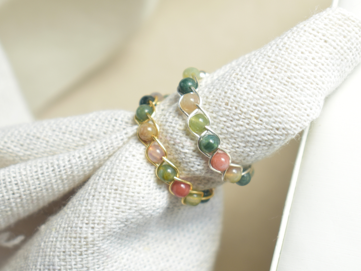 Indian Agate Braided Ring