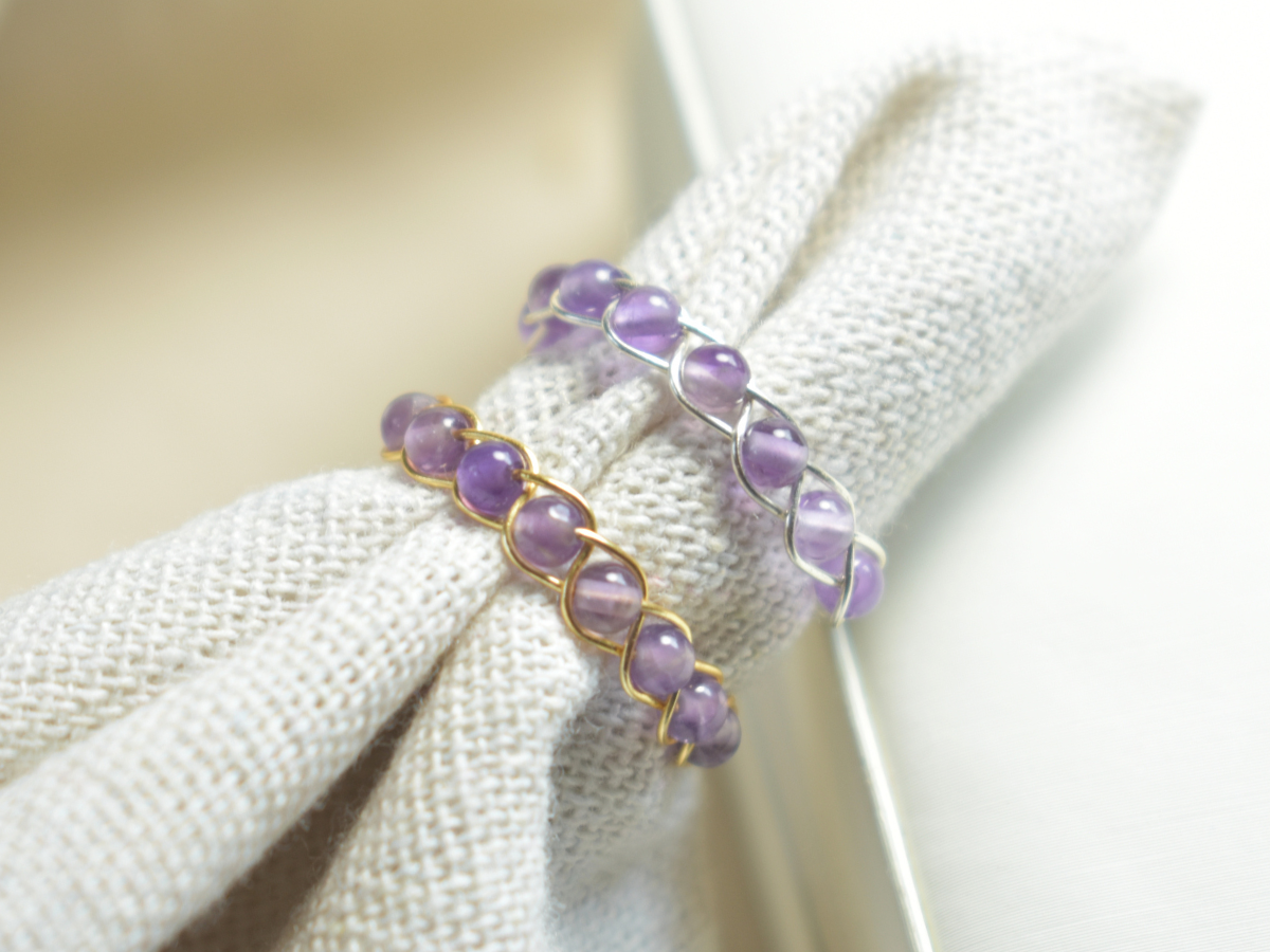 Amethyst Braided Ring