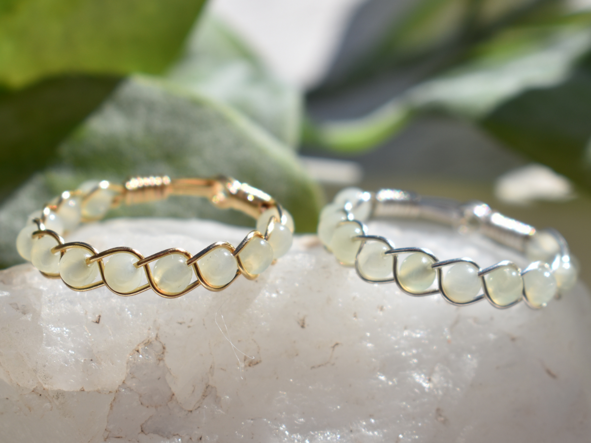 Green Jade Braided Ring