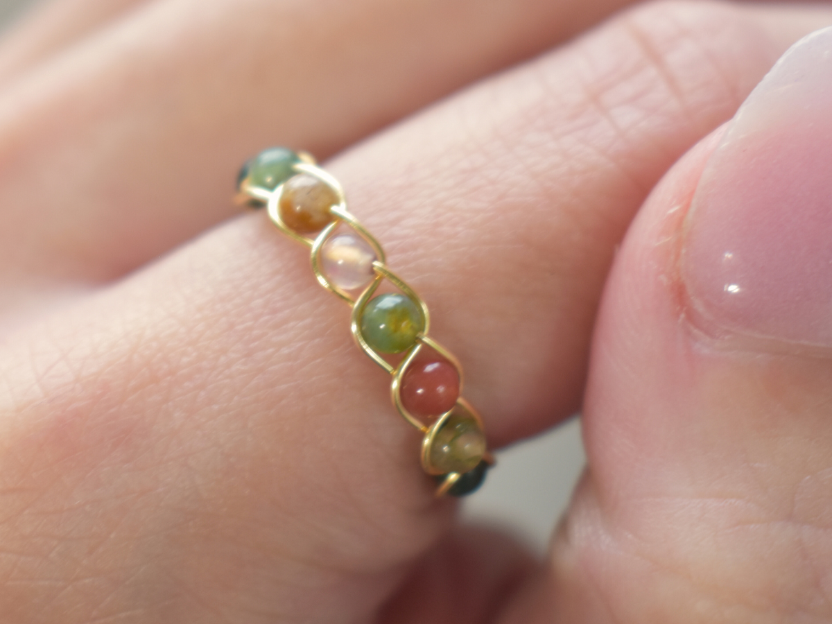 Indian Agate Braided Ring