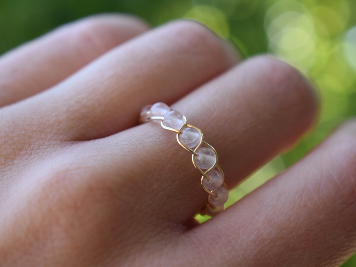 Clear Quartz Braided Ring