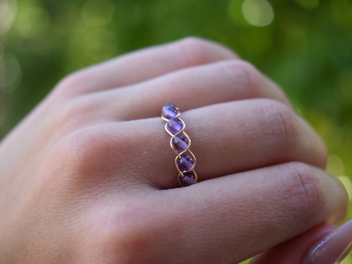 Amethyst Braided Ring