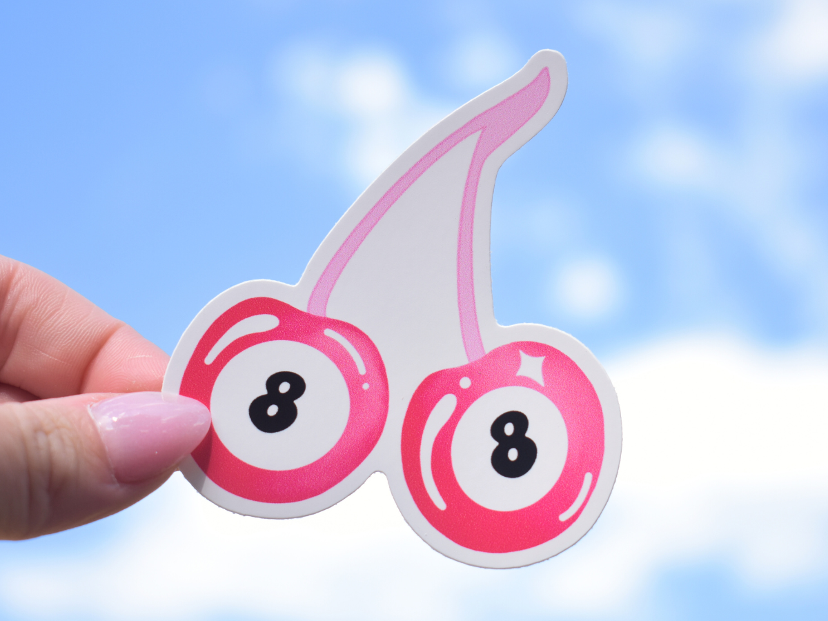 8 Ball Cherries Sticker