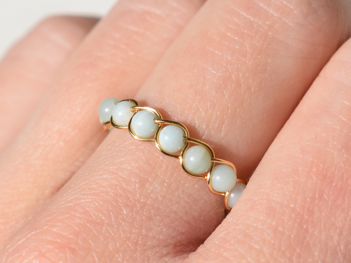 Amazonite Braided Ring