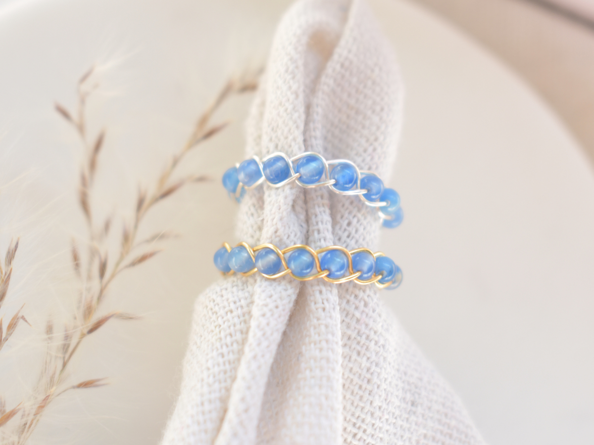 Blue Jade Braided Ring