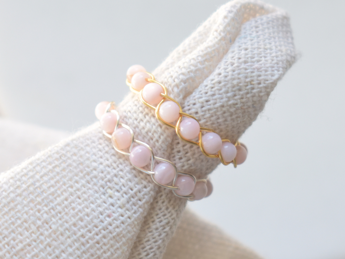 Rose Quartz Braided Ring