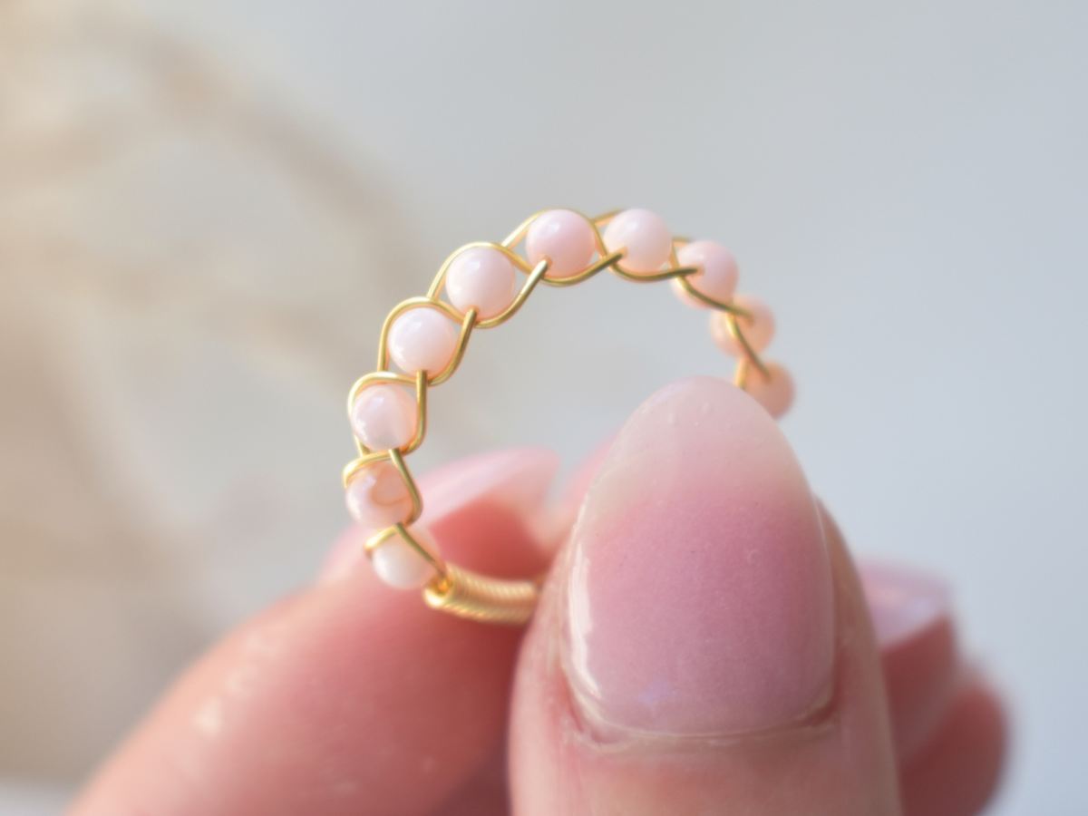 Rose Quartz Braided Ring