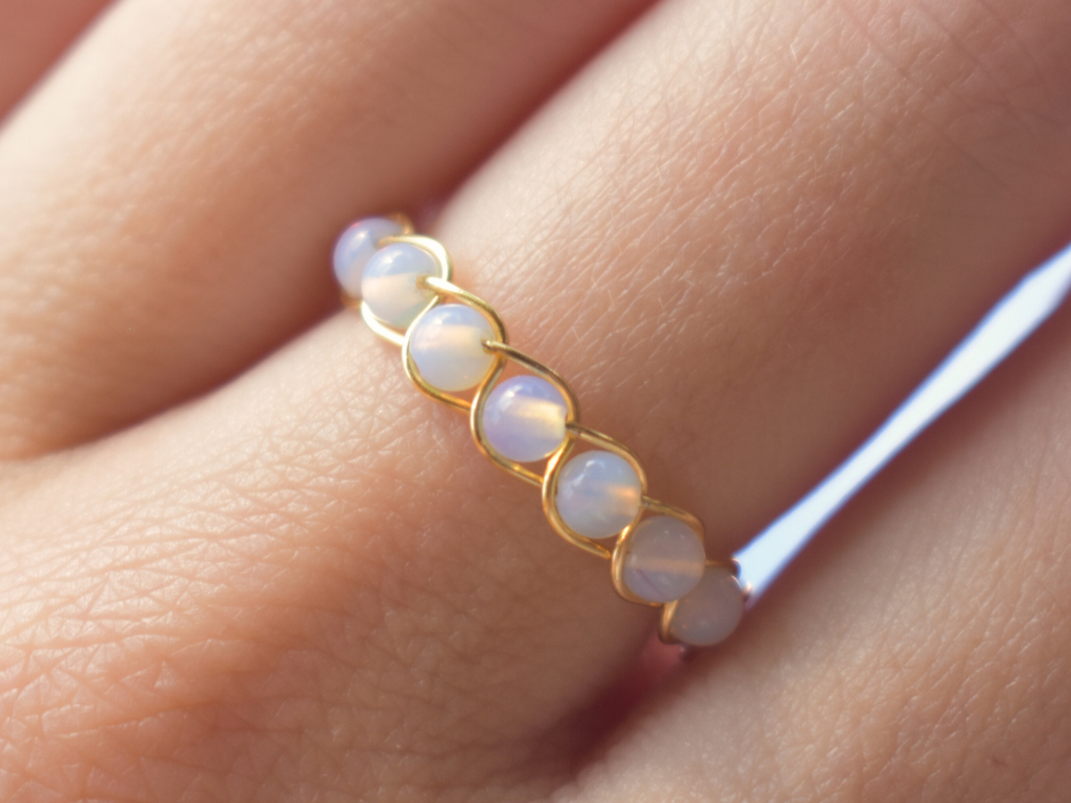 Opal Braided Ring