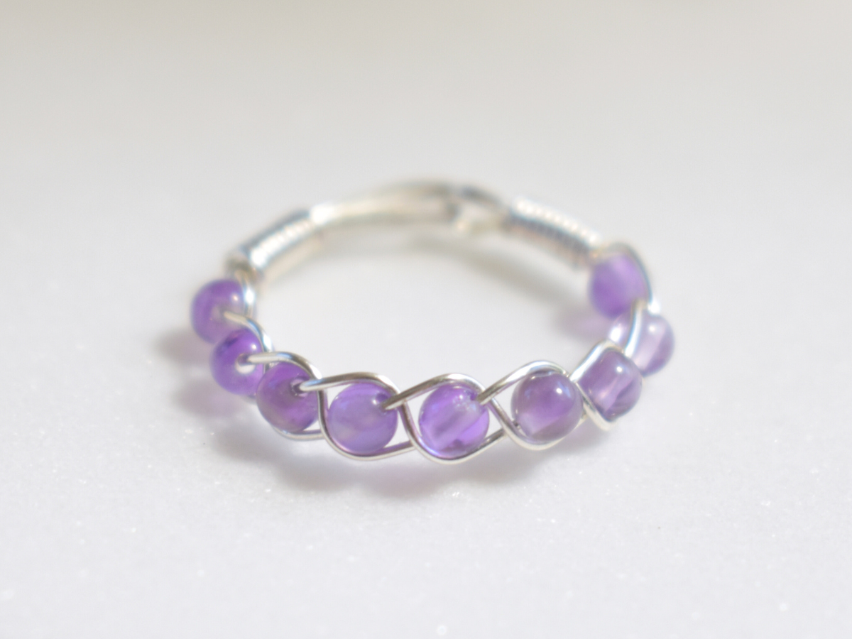 Amethyst Braided Ring