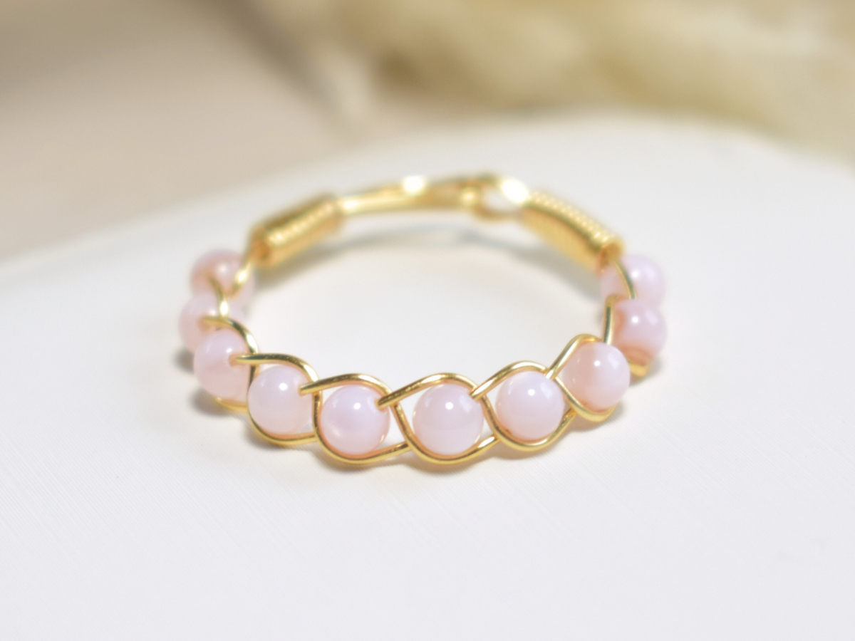 Rose Quartz Braided Ring