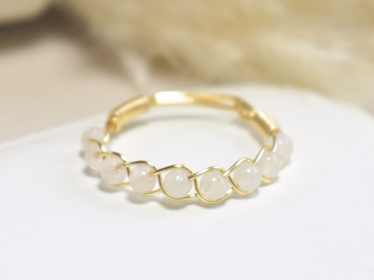 Clear Quartz Braided Ring