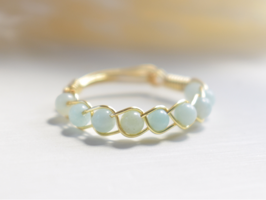 Amazonite Braided Ring