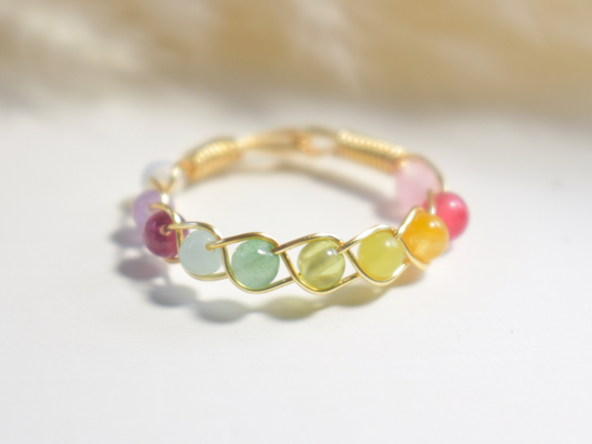 Rainbow Braided Ring