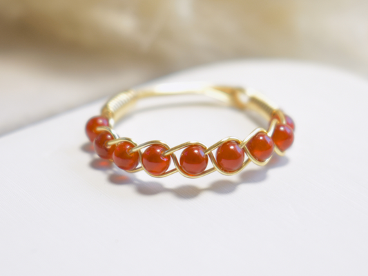 Carnelian Braided Ring