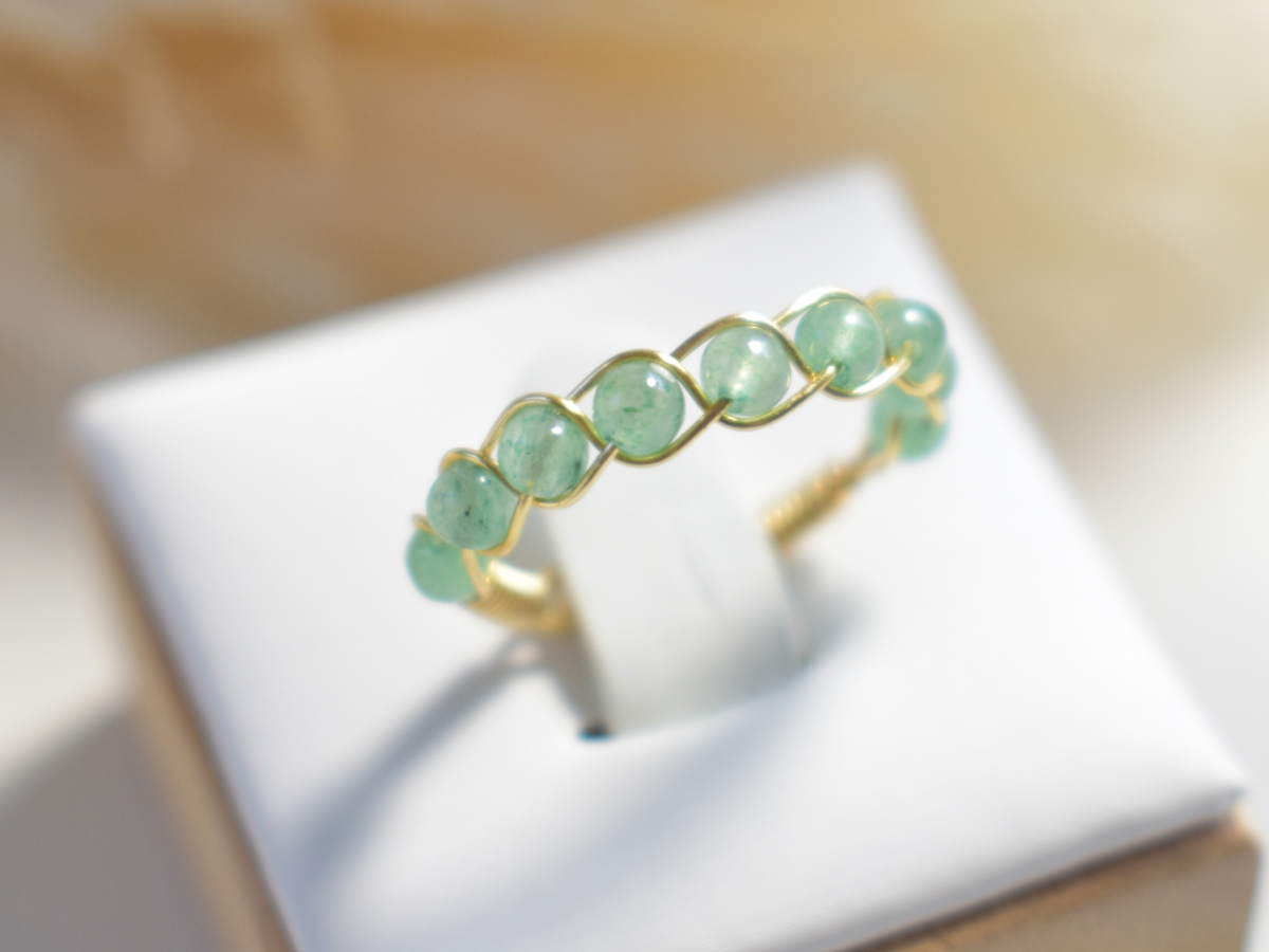 Aventurine Braided Ring