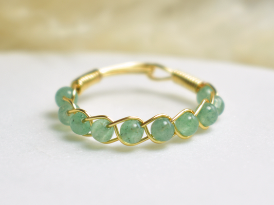 Aventurine Braided Ring