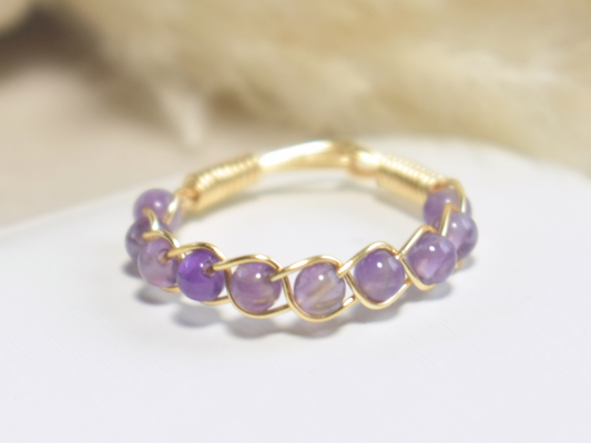 Amethyst Braided Ring