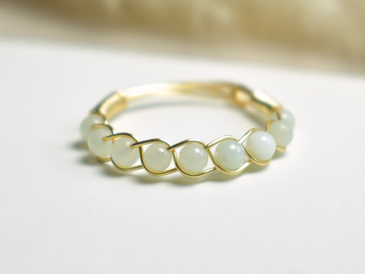 Green Jade Braided Ring