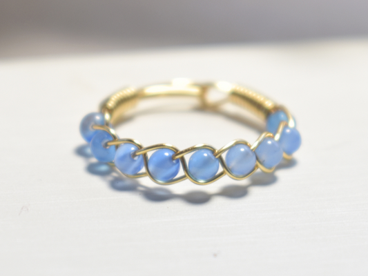 Blue Jade Braided Ring