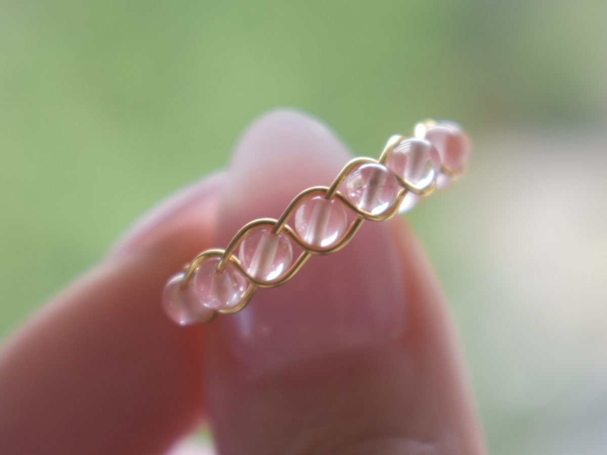 Cherry Quartz Braided Ring