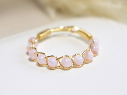 Rose Quartz Braided Ring