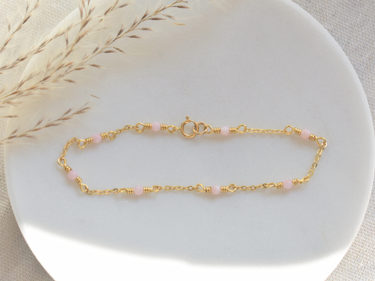 Pink Moonstone Willow Bracelet