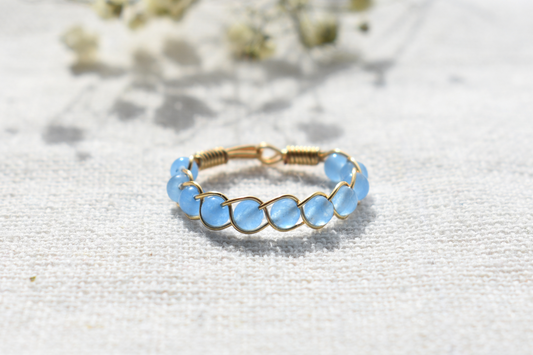Blue Jade Braided Ring
