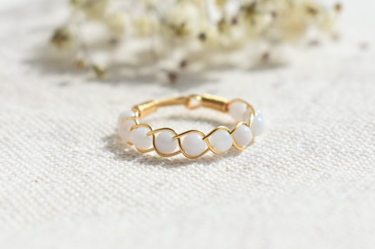 Blue Lace Agate Braided Ring